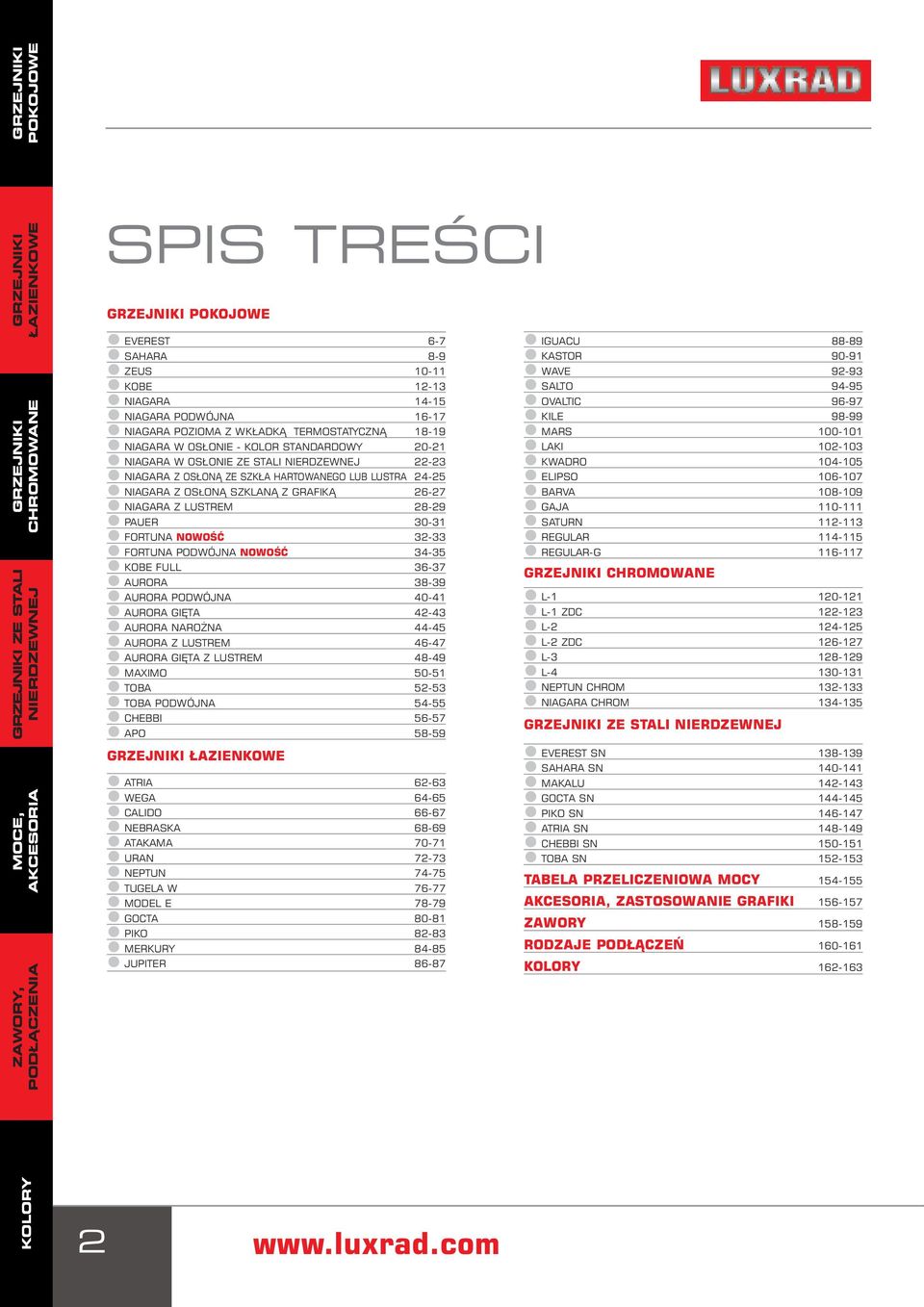 24-25 ELIPSO 106-107 NIAGARA Z OSŁONĄ SZKLANĄ Z GRAFIKĄ 26-27 BARVA 108-109 NIAGARA Z LUSTREM 28-29 GAJA 110-111 PAUER 30-31 SATURN 112-113 FORTUNA NOWOŚĆ 32-33 REGULAR 114-115 FORTUNA PODWÓJNA