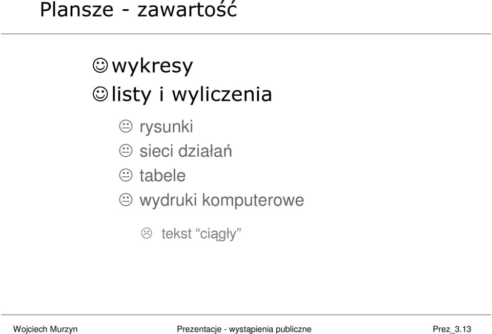 sieci działań tabele wydruki
