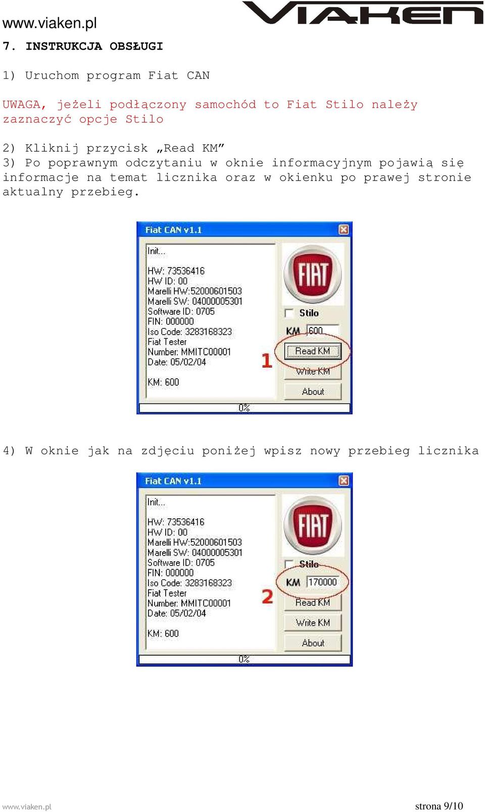 oknie informacyjnym pojawią się informacje na temat licznika oraz w okienku po prawej stronie