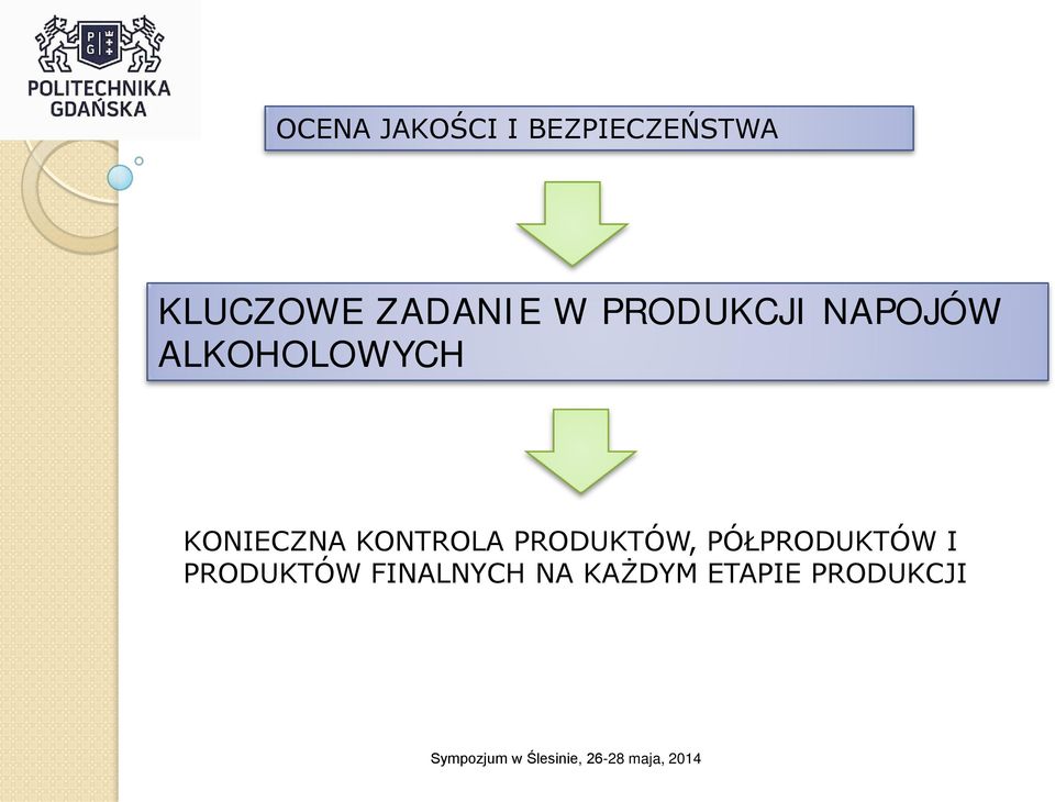 KONIECZNA KONTROLA PRODUKTÓW, PÓŁPRODUKTÓW