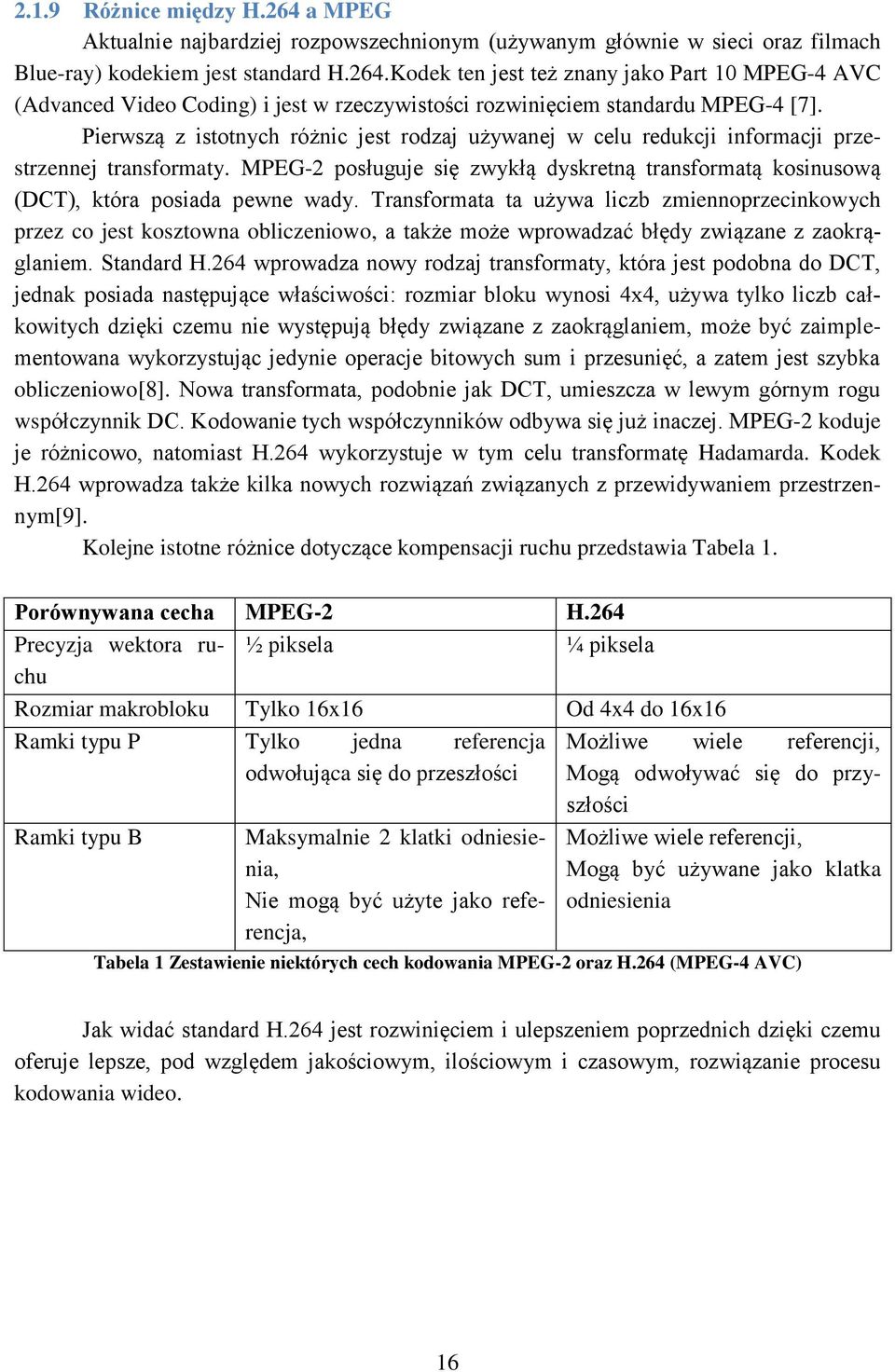 Transformata ta używa liczb zmiennoprzecinkowych przez co jest kosztowna obliczeniowo, a także może wprowadzać błędy związane z zaokrąglaniem. Standard H.