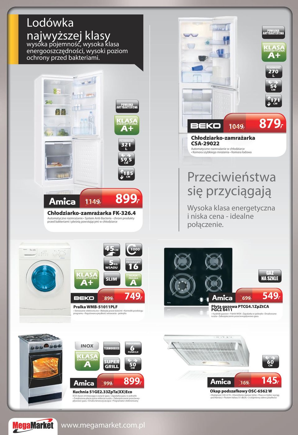 utomatyczne rozmrażanie System nti-bacteria - chroni produkty przed bakteriami i pleśnią powstającymi w chłodziarce 109, Chłodziarko-zamrażarka CS-29022 utomatyczne rozmrażanie w chłodziarce Komora