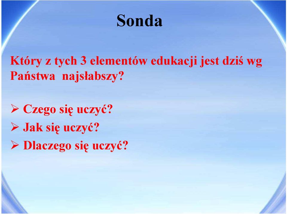 najsłabszy? Czego się uczyć?