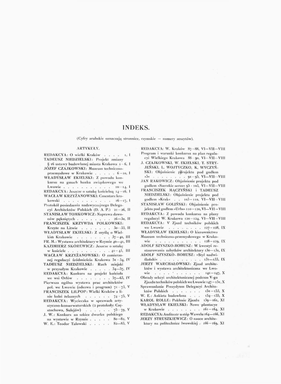 emysłowe 6 10, I WŁADYSŁAW EKIELSKI: Z powodu konkursu na gmach banku związkowego we Lwowie 10 14, I REDAKCYA : Jeszcze o sztukę kościelną 14 16, I WACŁAW KRZYŻANOWSK1: Cmentarz krakowski 16 17, I