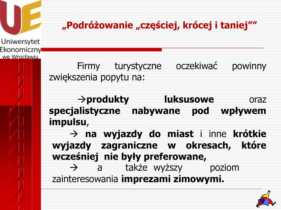 wpływem impulsu, na wyjazdy do miast i inne krótkie wyjazdy zagraniczne w