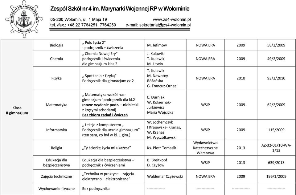 niebieski z krętymi schodami) Bez zbioru zadań i ćwiczeń E. Durnjak W.