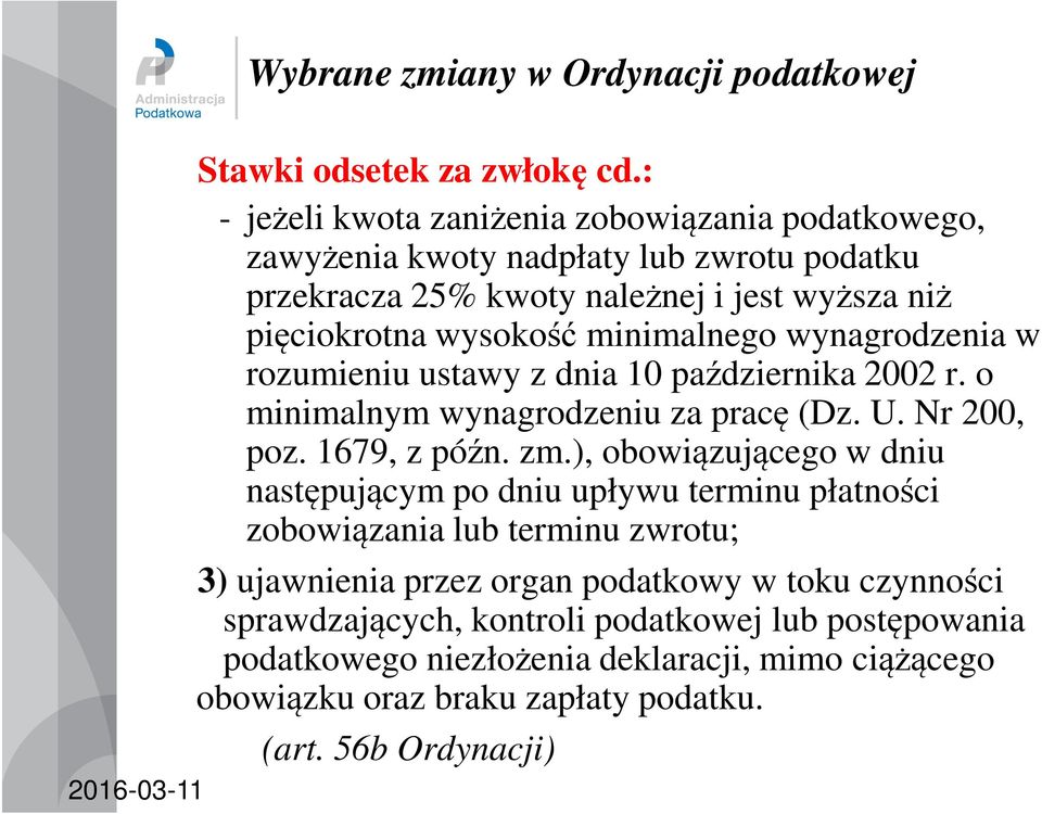 minimalnego wynagrodzenia w rozumieniu ustawy z dnia 10 października 2002 r. o minimalnym wynagrodzeniu za pracę (Dz. U. Nr 200, poz. 1679, z późn. zm.