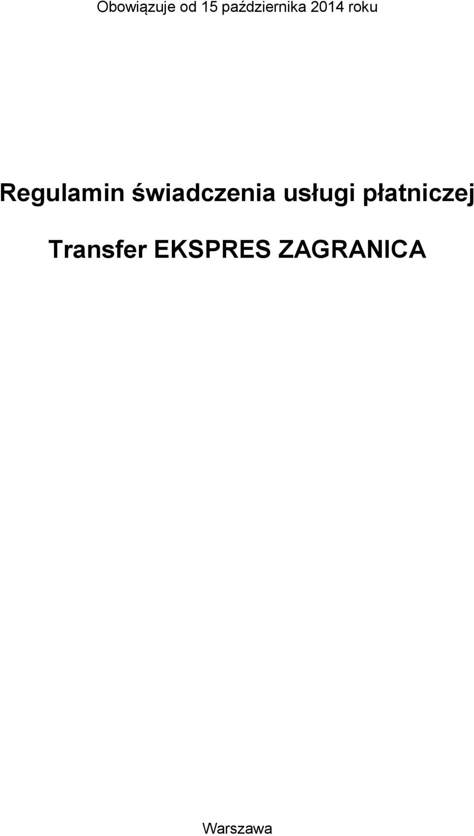 Regulamin świadczenia usługi