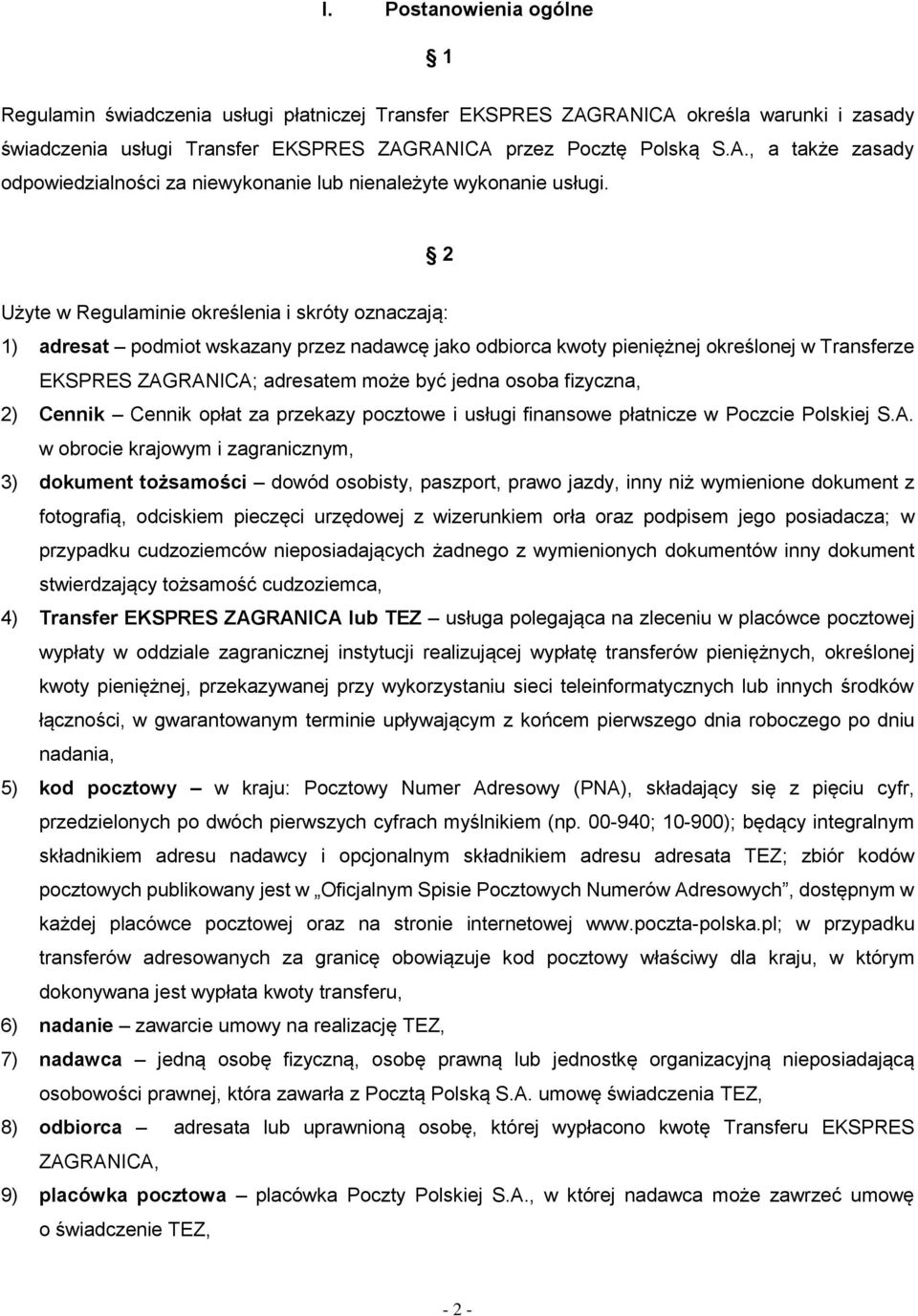 fizyczna, 2) Cennik Cennik opłat za przekazy pocztowe i usługi finansowe płatnicze w Poczcie Polskiej S.A.