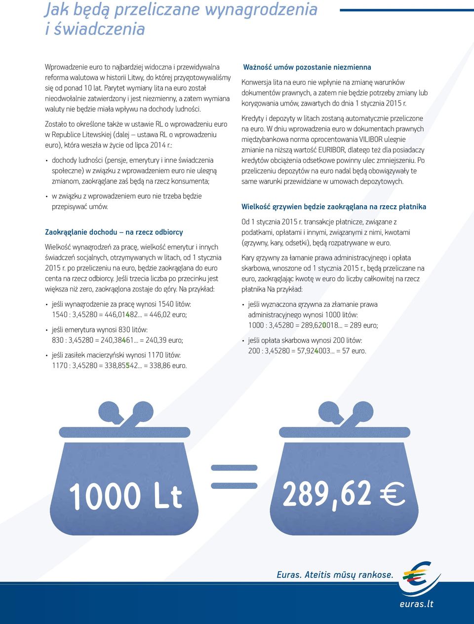 Zostało to określone także w ustawie RL o wprowadzeniu euro w Republice Litewskiej (dalej ustawa RL o wprowadzeniu euro), która weszła w życie od lipca 2014 r.