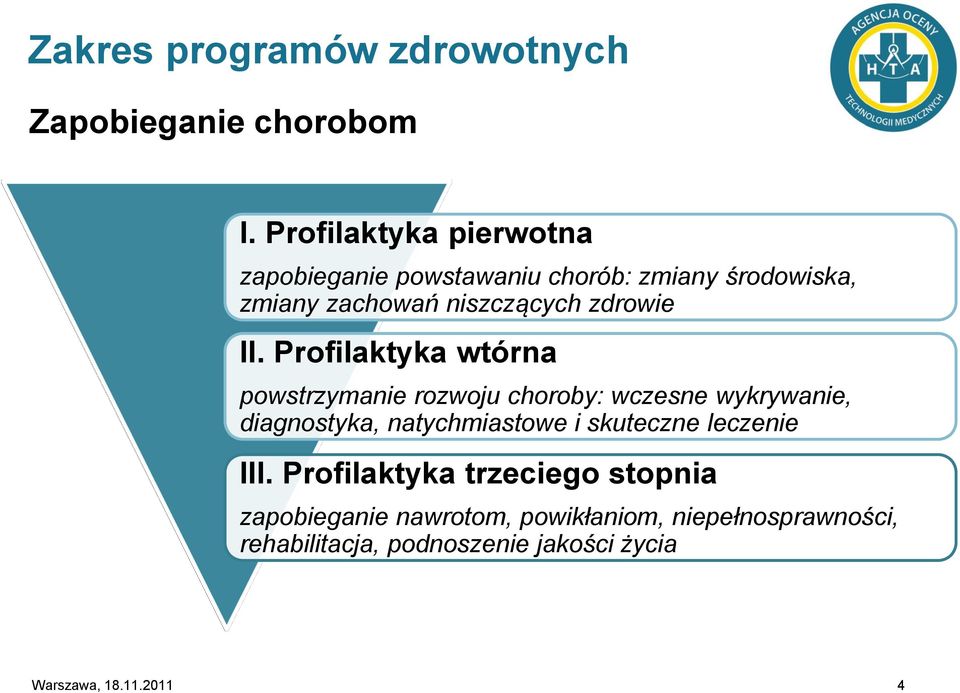 II. Profilaktyka wtórna powstrzymanie rozwoju choroby: wczesne wykrywanie, diagnostyka, natychmiastowe i