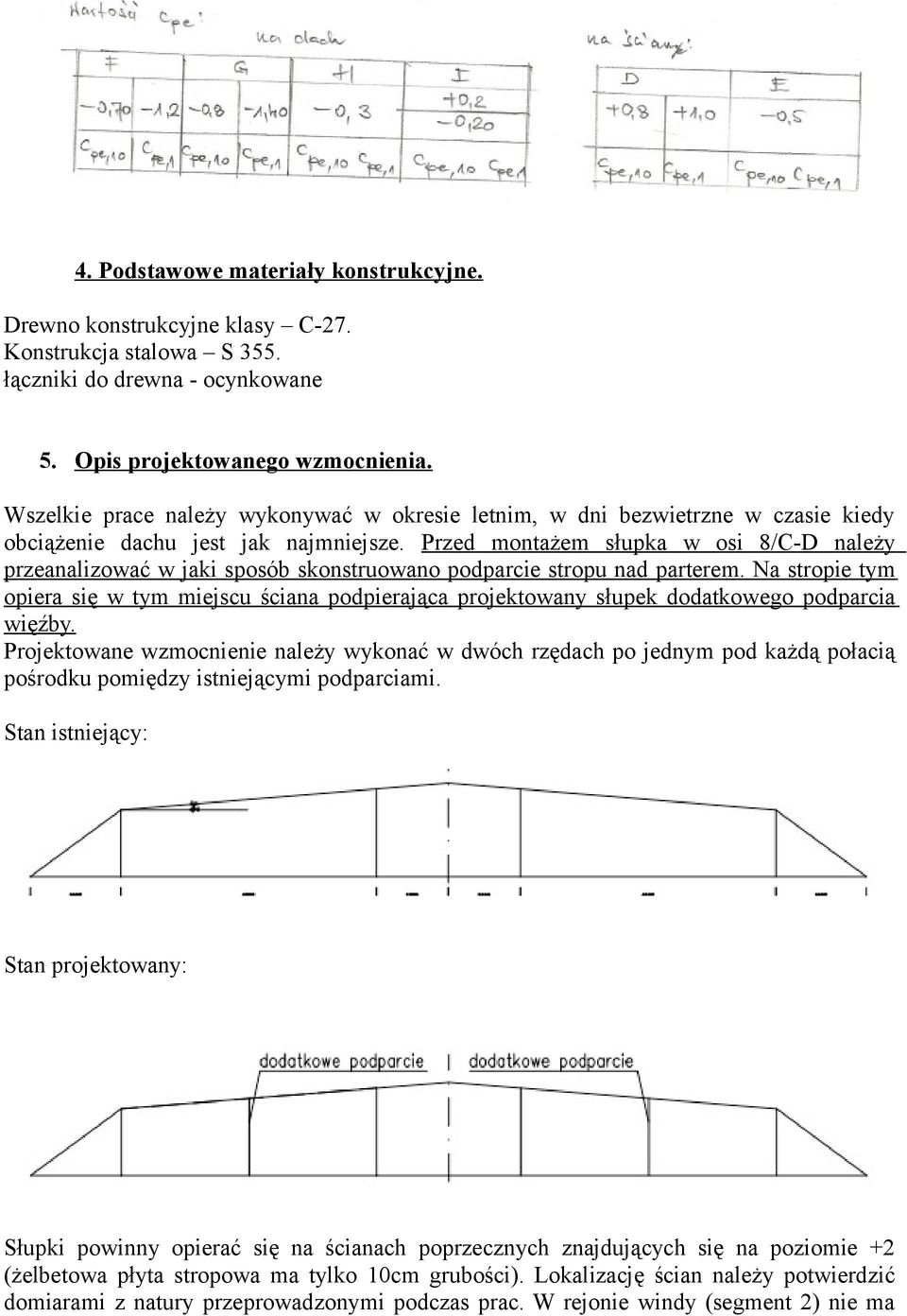 Przed montażem słupka w osi 8/C-D należy przeanalizować w jaki sposób skonstruowano podparcie stropu nad parterem.