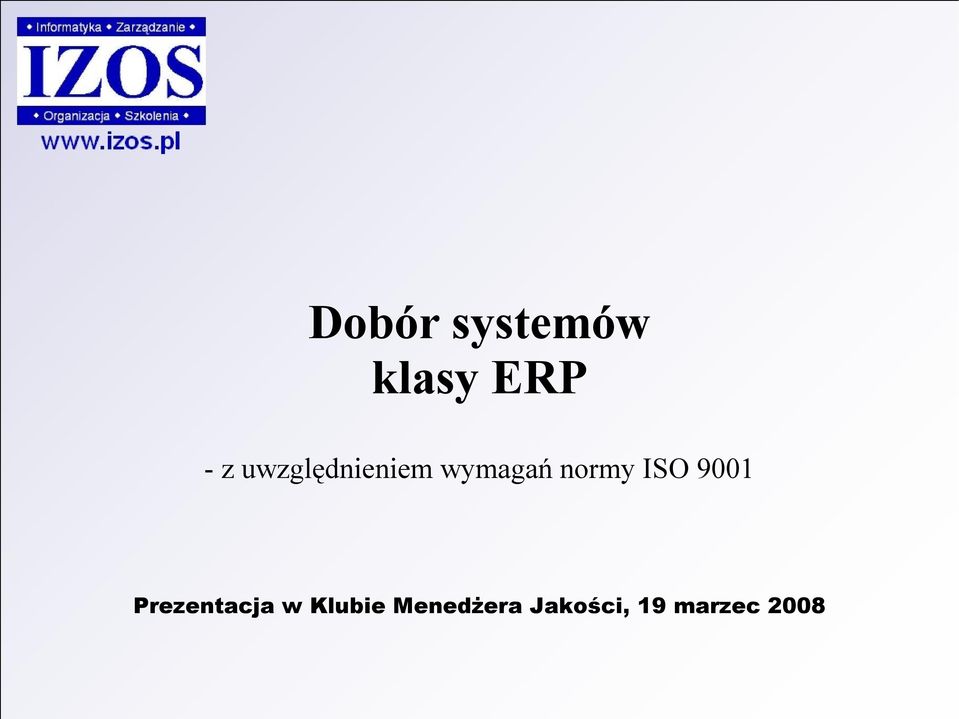 normy ISO 9001 Prezentacja