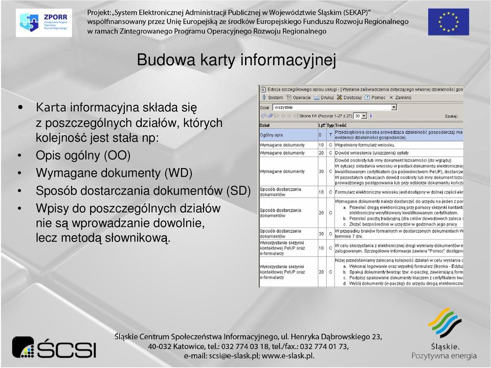 (OO) Wymagane dokumenty (WD) Sposób dostarczania dokumentów (SD)