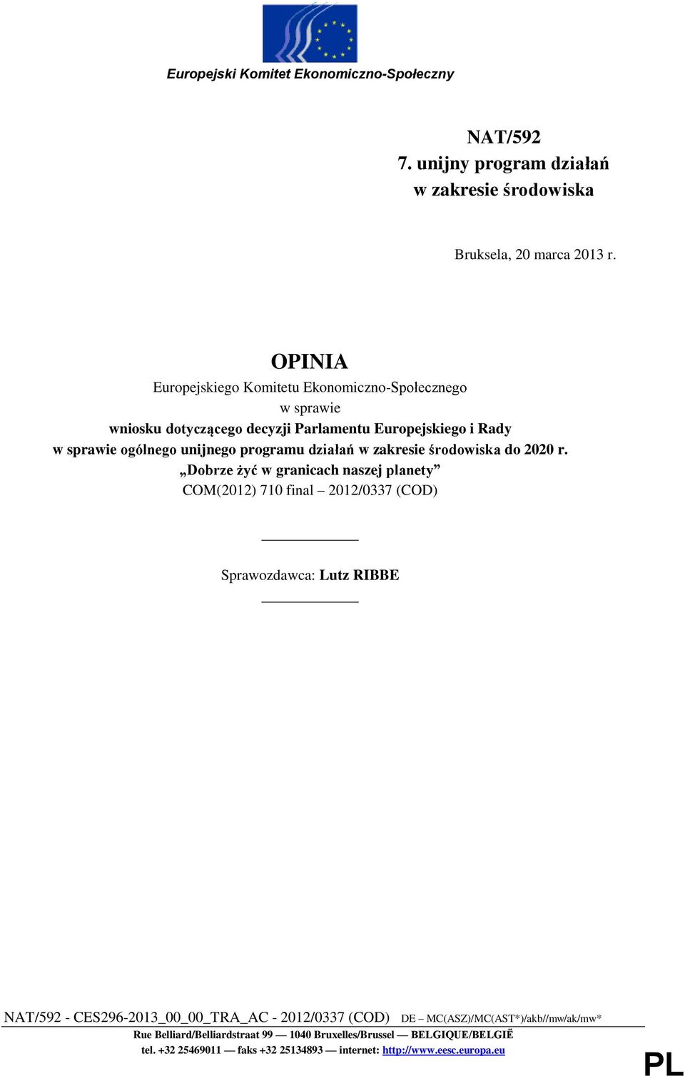 działań w zakresie środowiska do 2020 r.