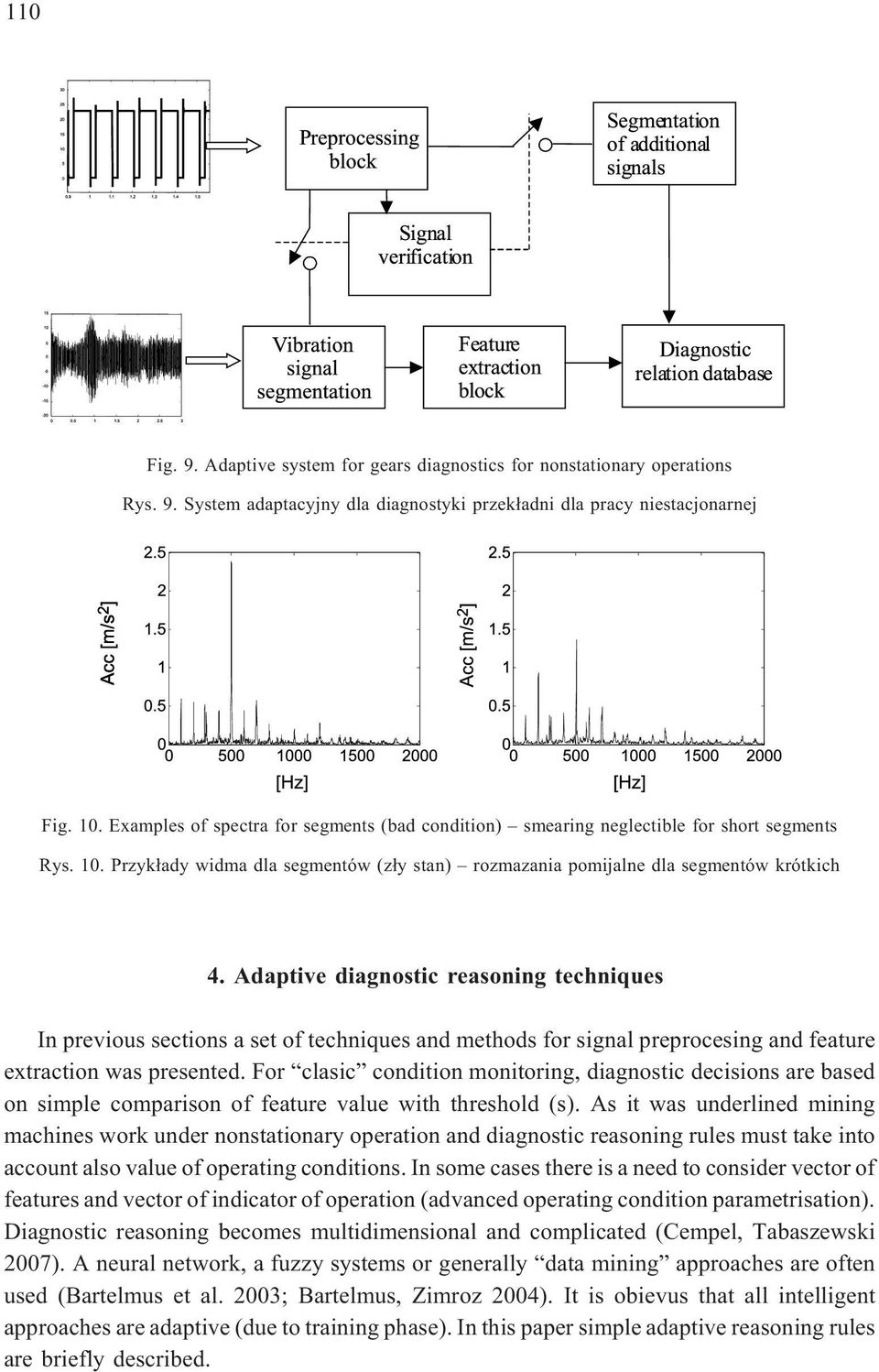 Adaptive diagnostic reasoning techniques In previous sections a set of techniques and methods for signal preprocesing and feature extraction was presented.