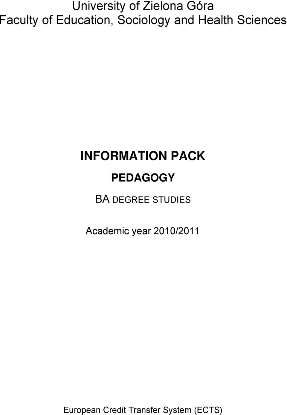 DEGREE STUDIES Academic year