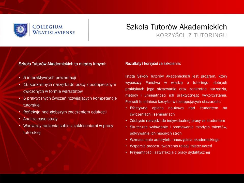 Szkoły Tutorów Akademickich jest program, który wyposaży Państwa w wiedzę o tutoringu, dobrych praktykach jego stosowania oraz konkretne narzędzia, metody i umiejętności ich praktycznego