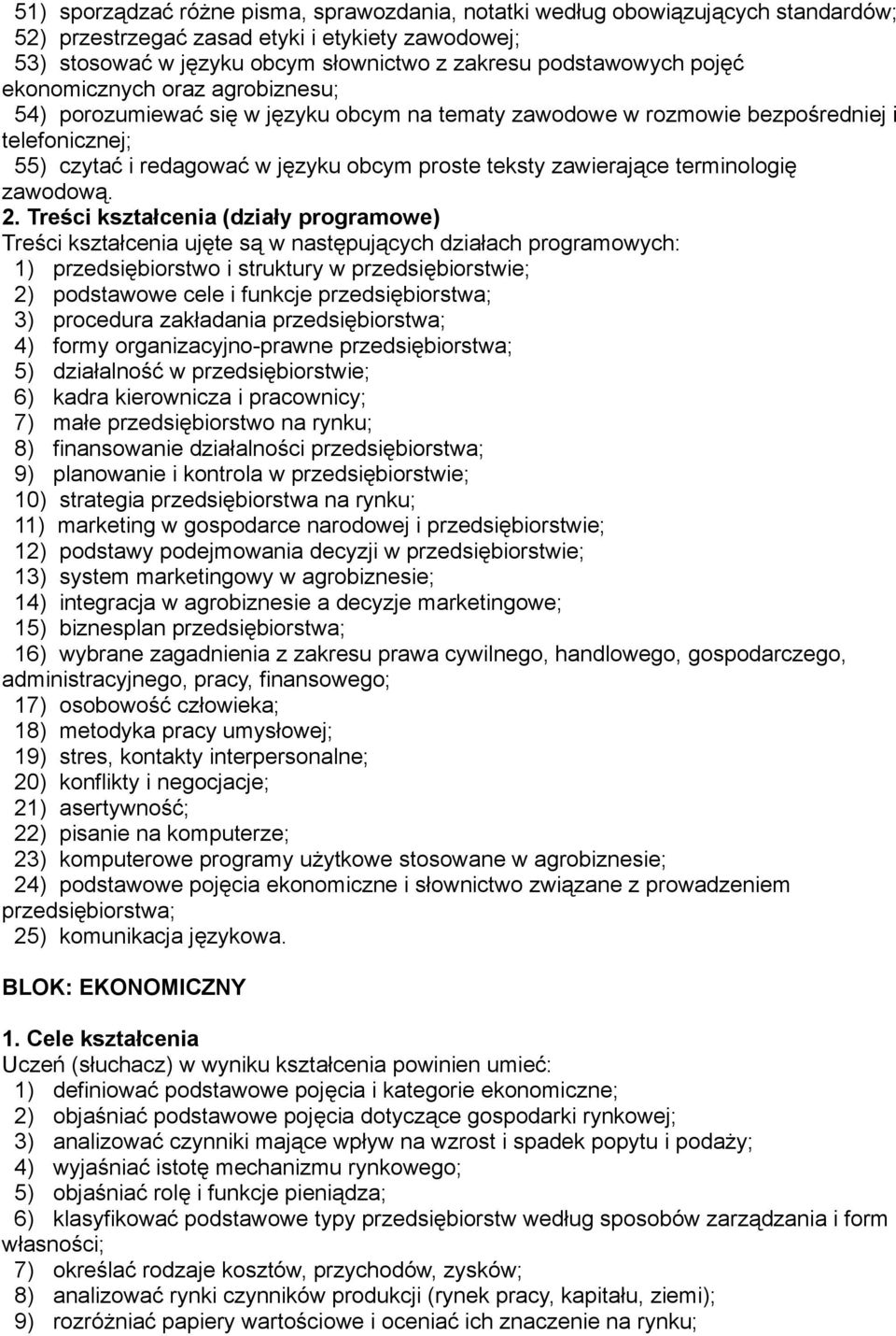 terminologię zawodową. 2.