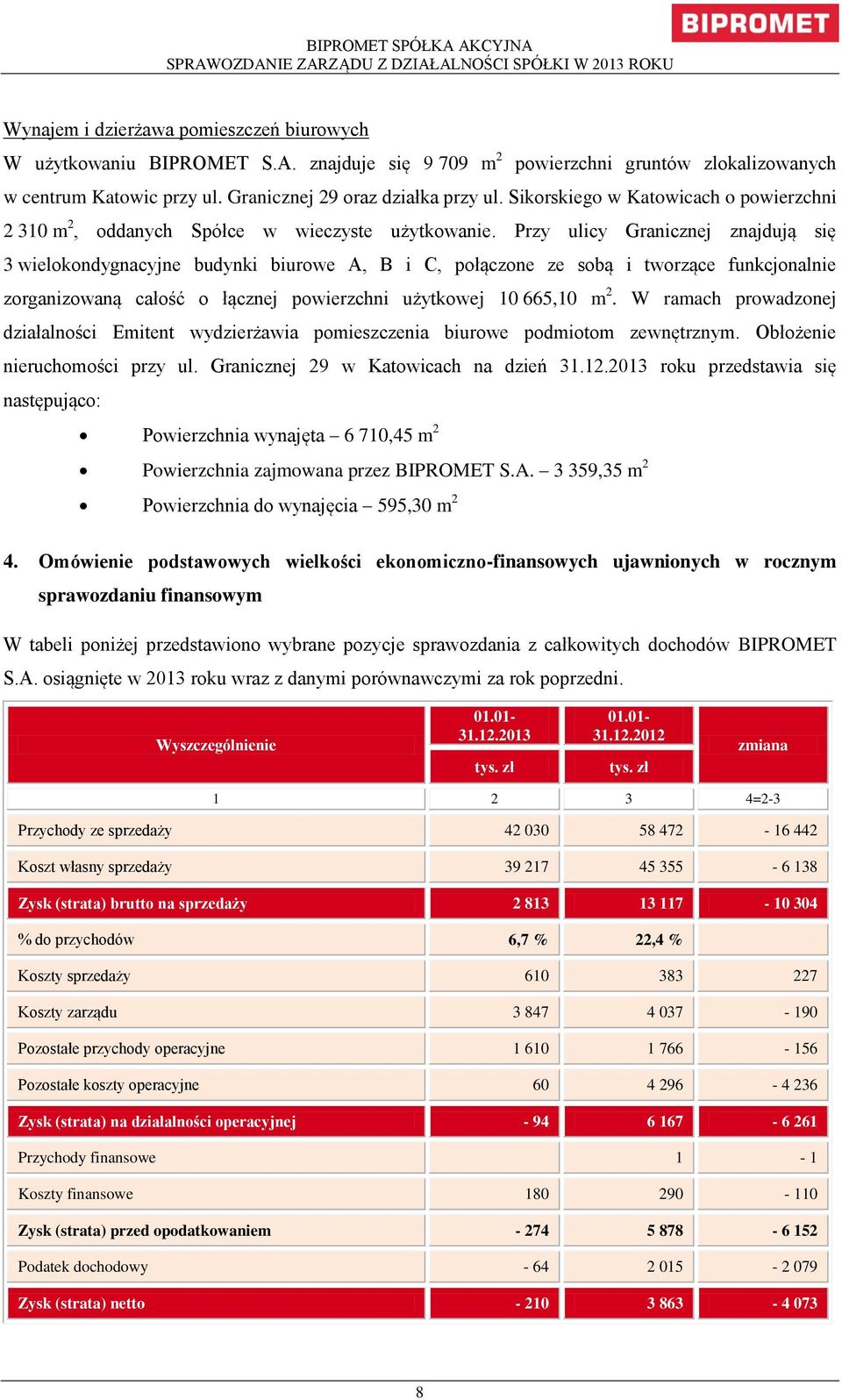 Przy ulicy Granicznej znajdują się 3 wielokondygnacyjne budynki biurowe A, B i C, połączone ze sobą i tworzące funkcjonalnie zorganizowaną całość o łącznej powierzchni użytkowej 10 665,10 m 2.