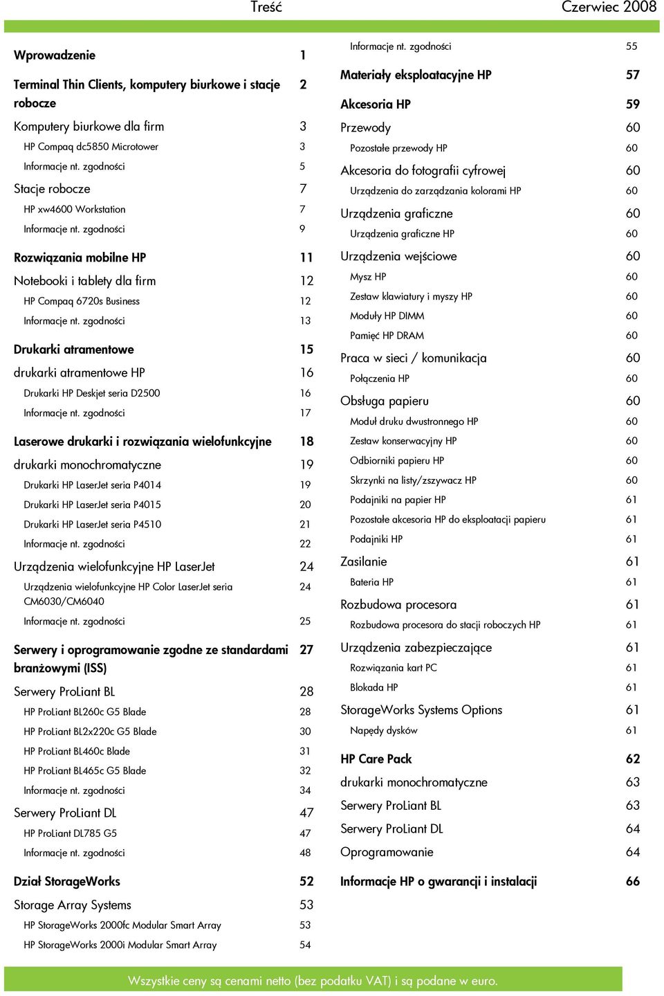zgodności 13 Drukarki atramentowe 15 drukarki atramentowe HP 16 Drukarki HP Deskjet seria D2500 16 Informacje nt.