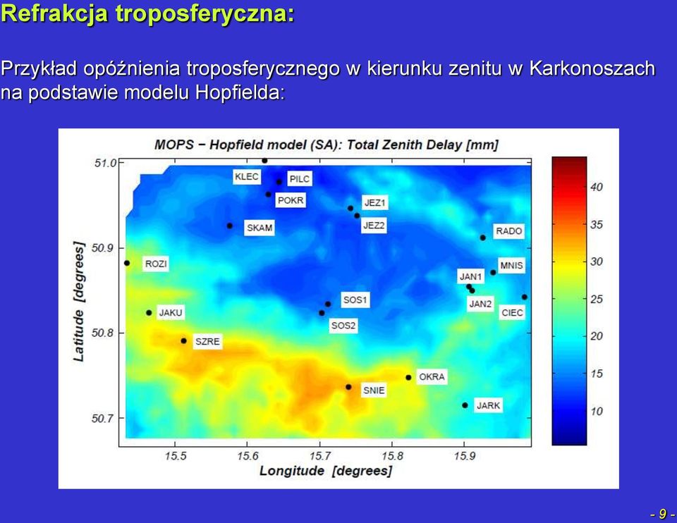 troposferycznego w kierunku