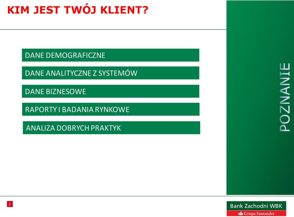 ANALITYCZNE Z SYSTEMÓW DANE