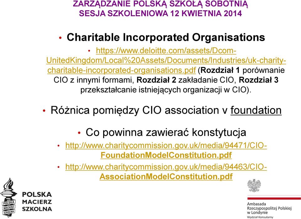 pdf (Rozdział 1 porównanie CIO z innymi formami, Rozdział 2 zakładanie CIO, Rozdział 3 przekształcanie istniejących organizacji w CIO).