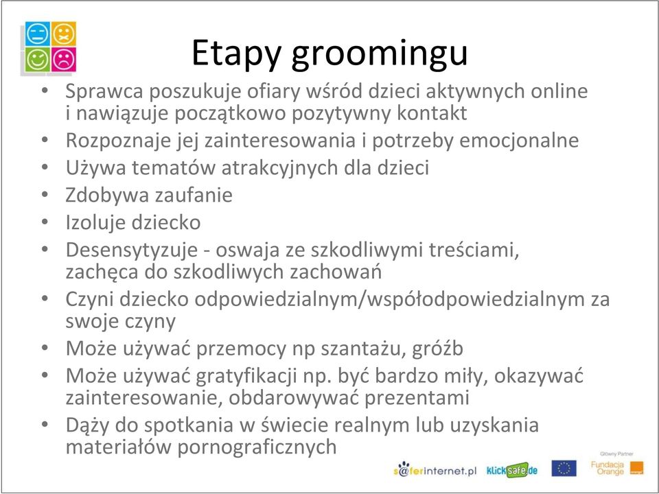 do szkodliwych zachowań Czyni dziecko odpowiedzialnym/współodpowiedzialnym za swoje czyny Może używać przemocy np szantażu, gróźb Może używać