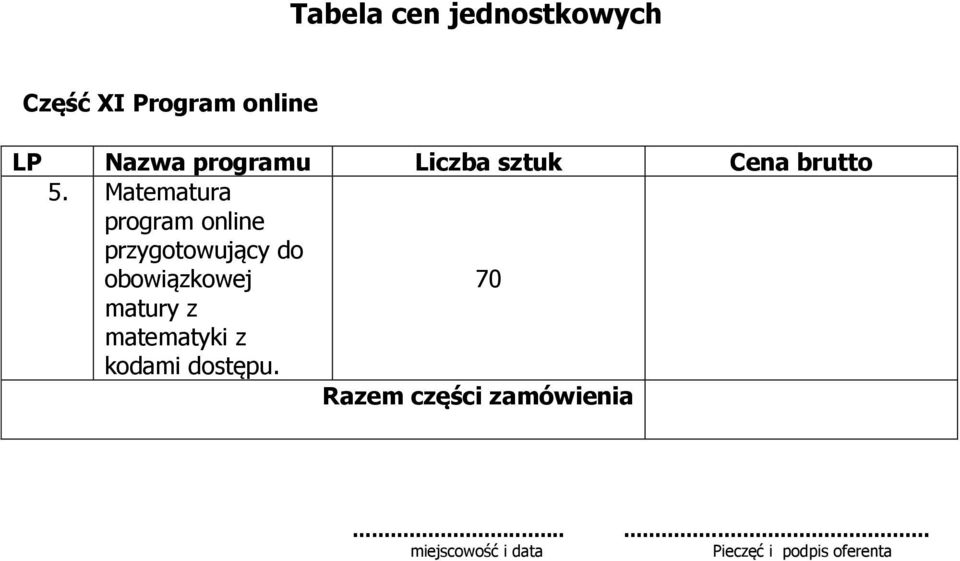 przygotowujący do obowiązkowej