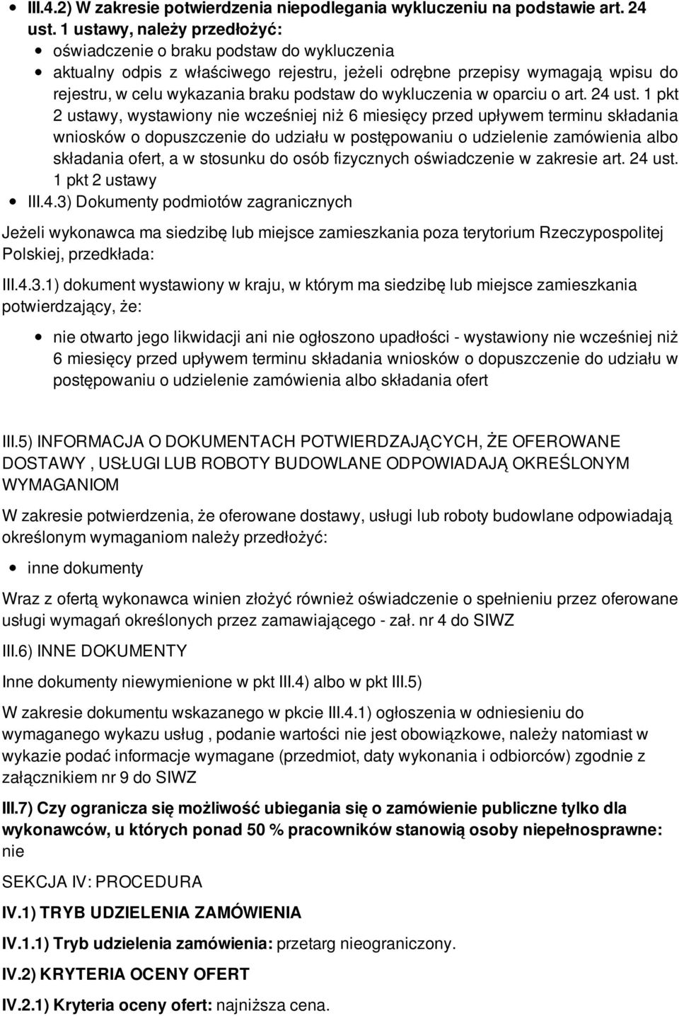 wykluczenia w oparciu o art. 24 ust.