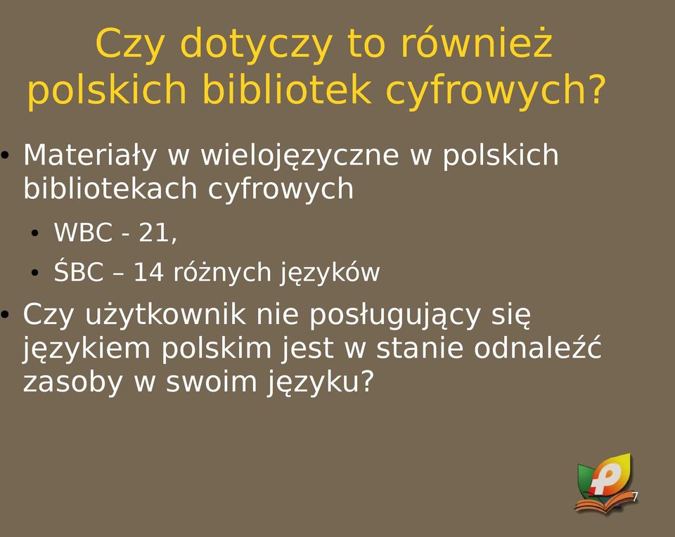 WBC - 21, ŚBC 14 różnych języków Czy użytkownik nie