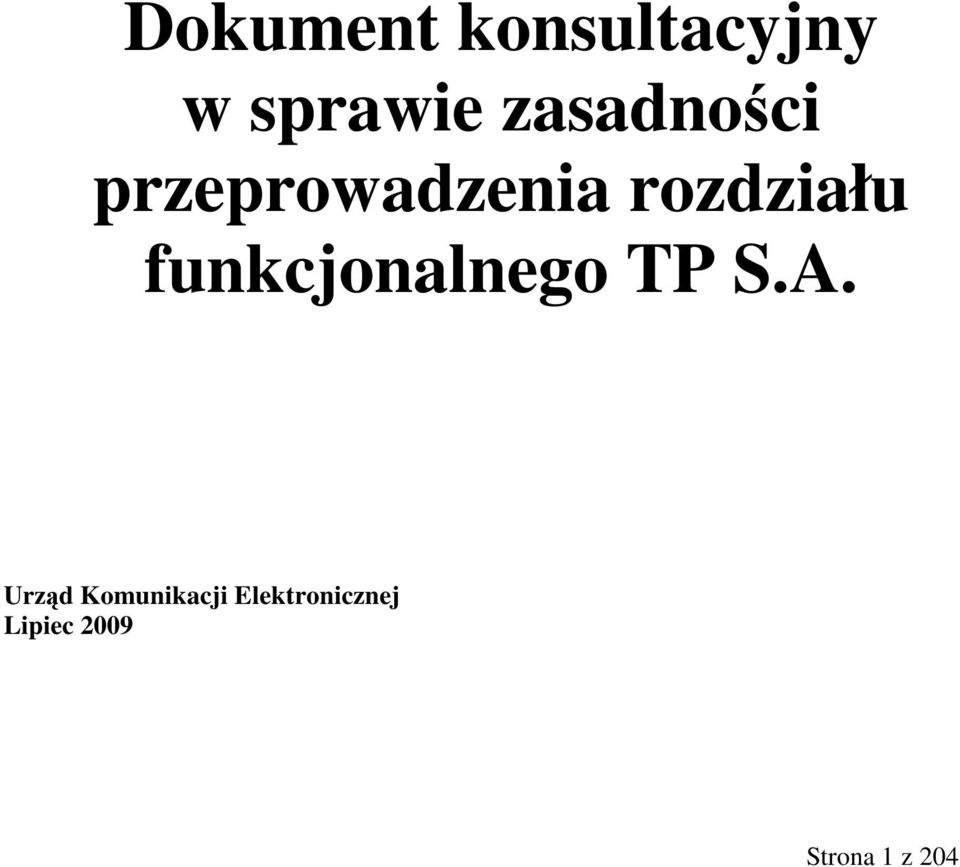 funkcjonalnego TP S.A.