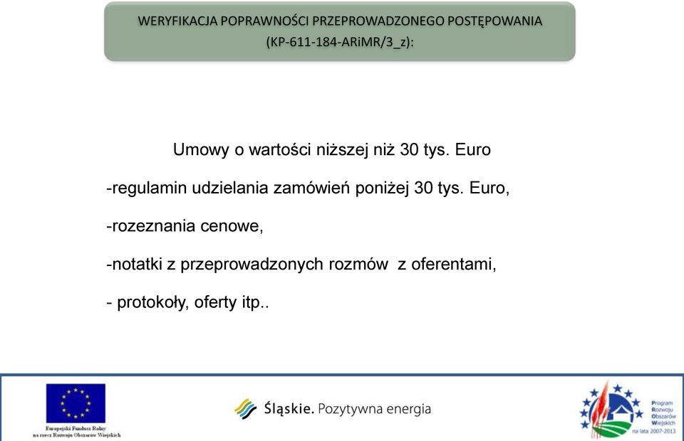 Euro -regulamin udzielania zamówień poniżej 30 tys.