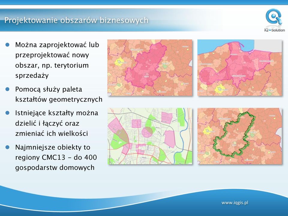 terytorium sprzedaży Pomocą służy paleta kształtów geometrycznych