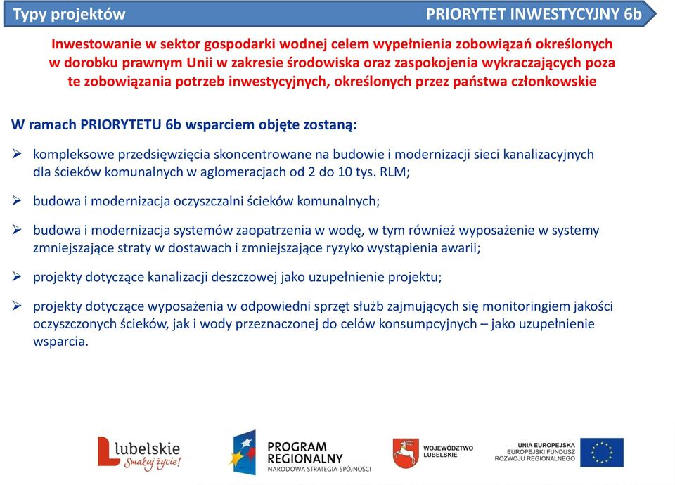 kanalizacyjnych dla ścieków komunalnych w aglomeracjach od 2 do 10 tys.