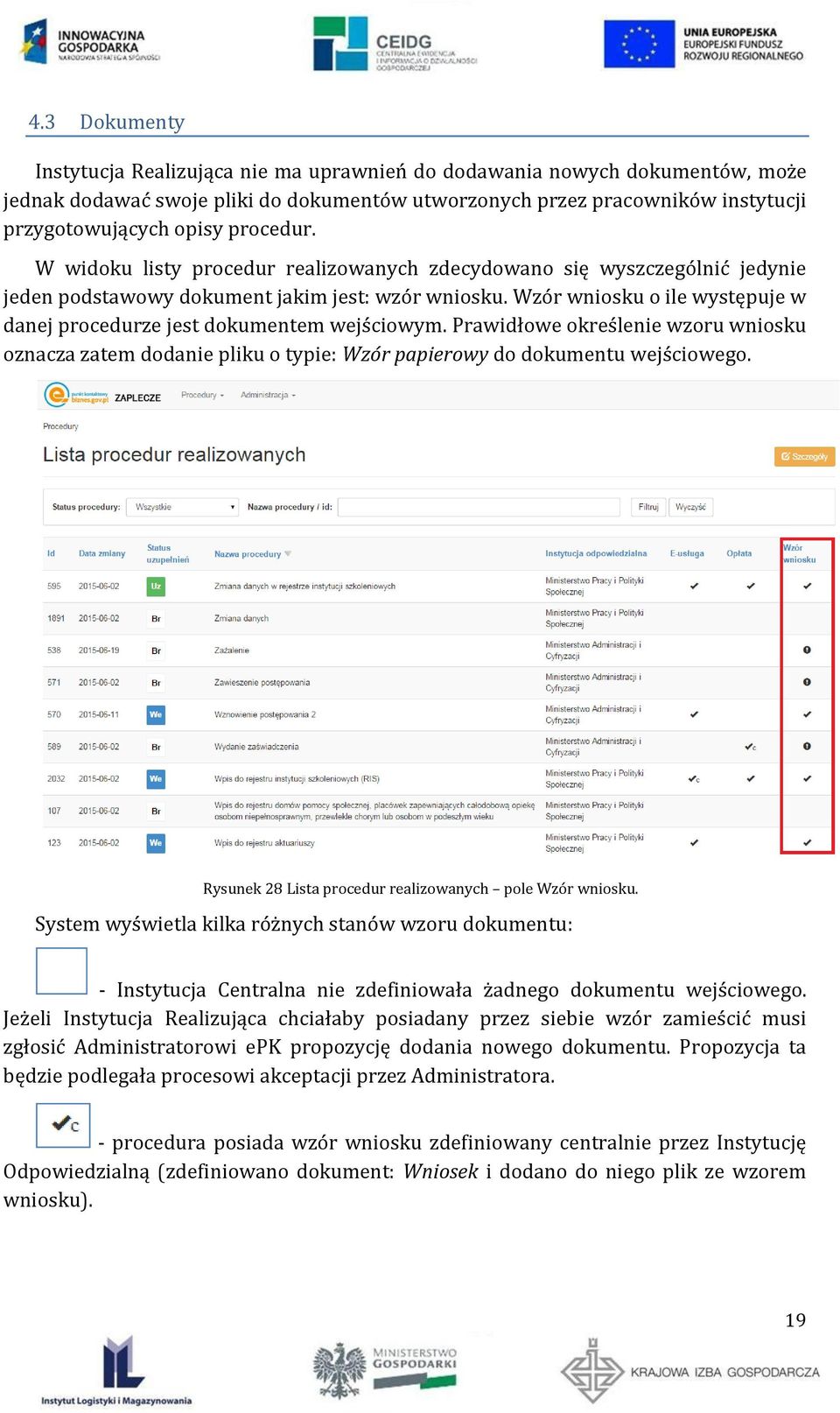 Wzór wniosku o ile występuje w danej procedurze jest dokumentem wejściowym. Prawidłowe określenie wzoru wniosku oznacza zatem dodanie pliku o typie: Wzór papierowy do dokumentu wejściowego.