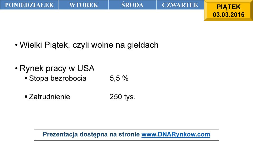 03.2015 Wielki Piątek, czyli wolne na