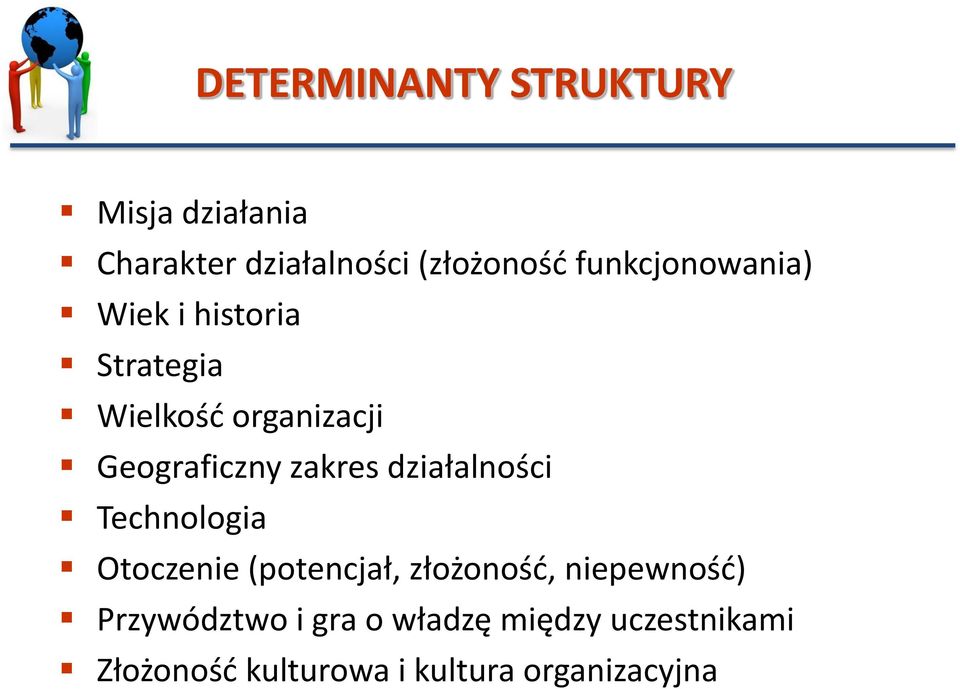 zakres działalności Technologia Otoczenie (potencjał, złożonośd, niepewnośd)