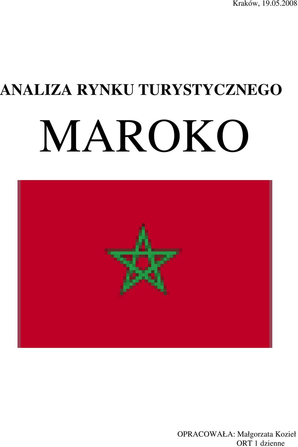 TURYSTYCZNEGO MAROKO