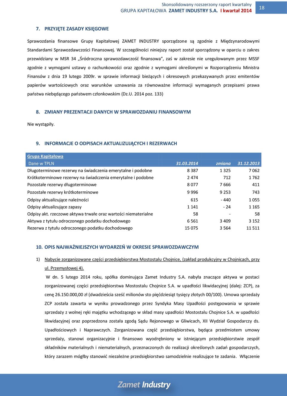 o rachunkowości oraz zgodnie z wymogami określonymi w Rozporządzeniu Ministra Finansów z dnia 19 lutego 2009r.