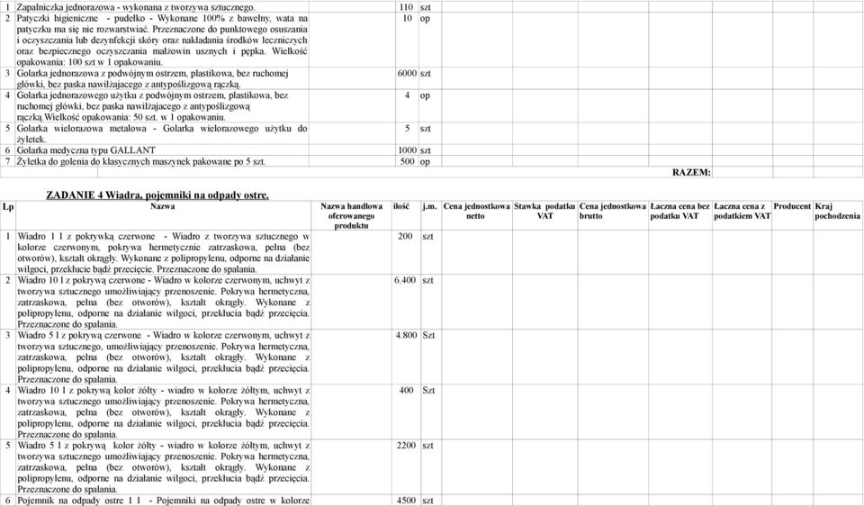 Wielkość opakowania: 100 szt w 1 opakowaniu. 3 Golarka jednorazowa z podwójnym ostrzem, plastikowa, bez ruchomej 6000 szt główki, bez paska nawilżajacego z antypoślizgową rączką.