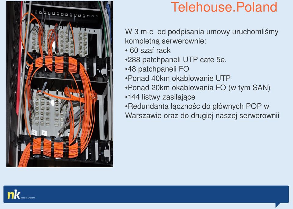 szaf rack 288 patchpaneli UTP cate 5e.