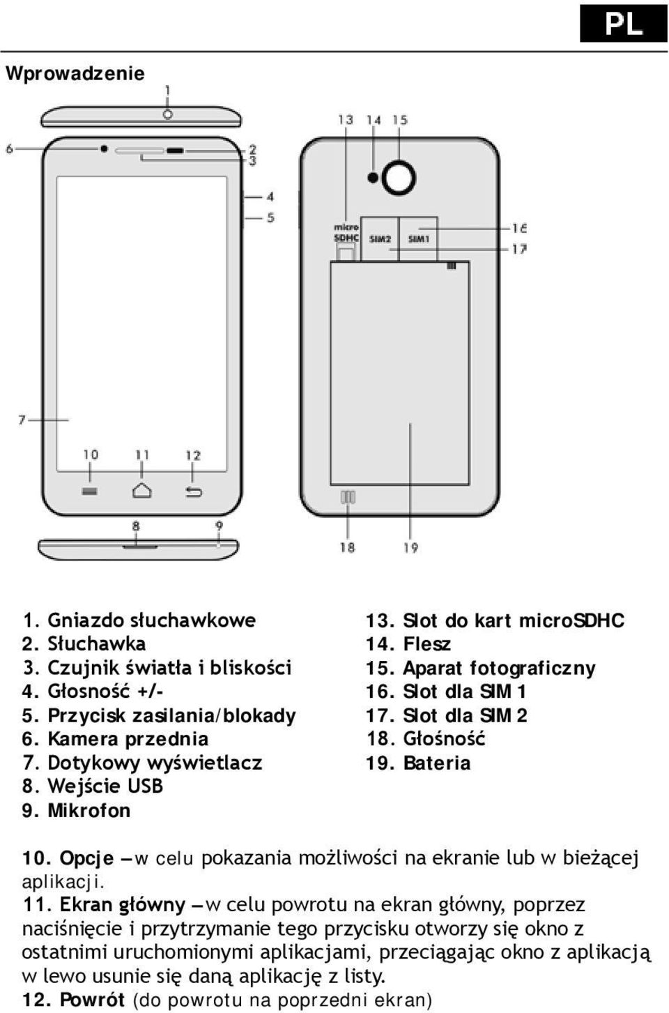 Opcje w celu pokazania możliwości na ekranie lub w bieżącej aplikacji. 11.