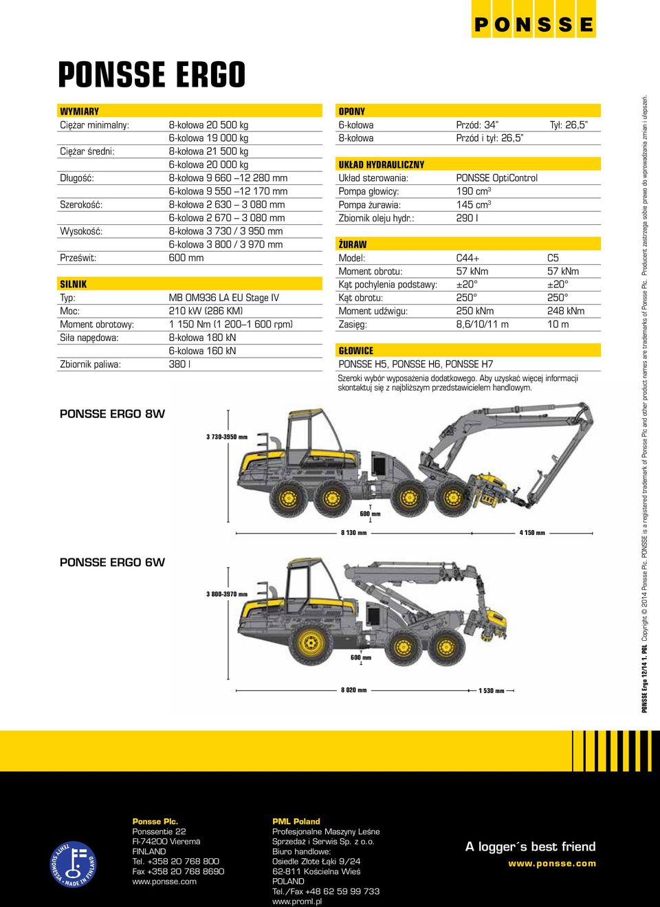 3 800 / 3 970 mm MB OM936 LA EU Stage IV 210 kw (286 KM) 1 150 Nm (1 200 1 600 rpm) 8-kołowa 180 kn 6-kolowa 160 kn 380 l 3 730-3950 mm 3 800-3970 mm OPONY 6-kołowa Przód: 34 Tył: 26,5 8-kołowa Przód