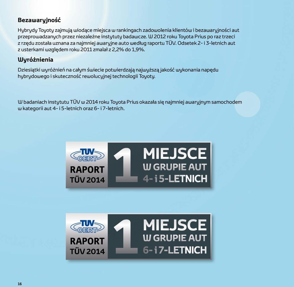 Odsetek 2- i 3-letnich aut z usterkami względem roku 2011 zmalał z 2,2% do 1,9%.