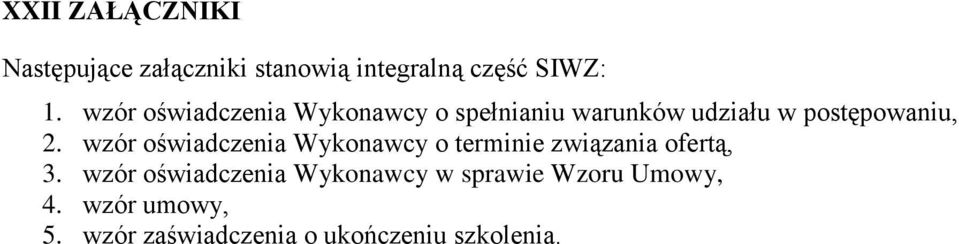 wzór oświadczenia Wykonawcy o terminie związania ofertą, 3.