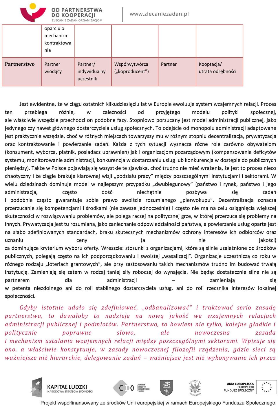 Stopniowo porzucany jest model administracji publicznej, jako jedynego czy nawet głównego dostarczyciela usług społecznych.