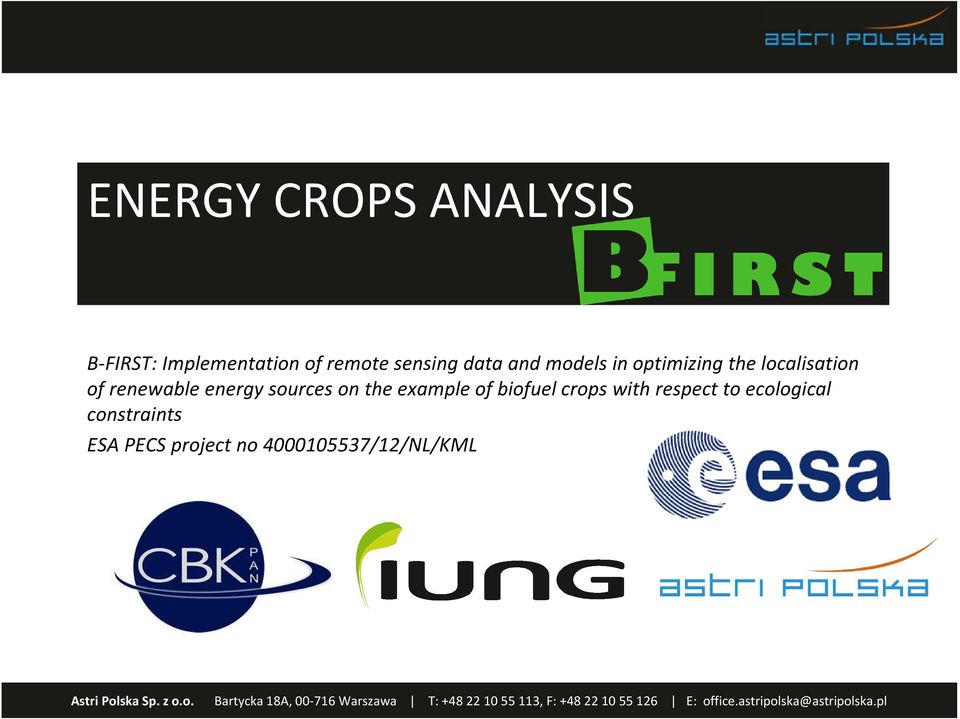 renewable energy sources on the example of biofuelcrops with