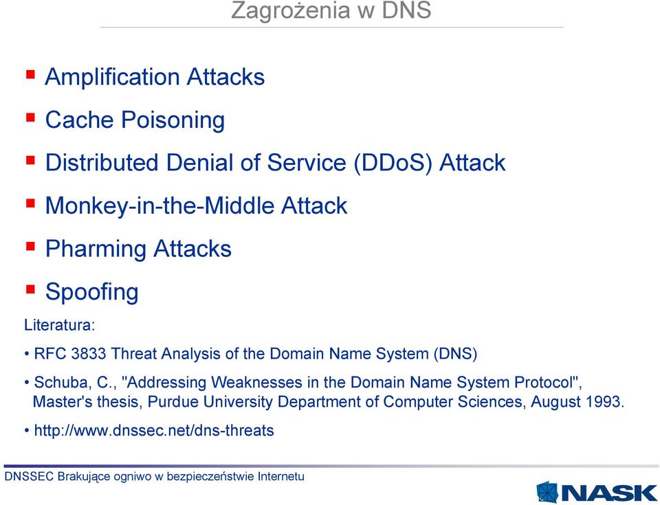 Domain Name System (DNS) Schuba, C.